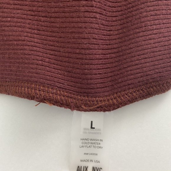 Alix NYC Clarkson Cutout Ribbed Stretch Long Sleeve Turtleneck Dress | Size L - Picture 6 of 7